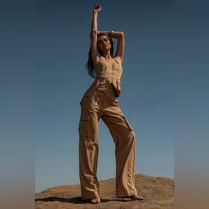 JLUXLABEL TAN AERIS PANT SET